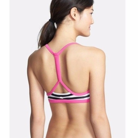 ROXY FLIP SIDE REVERSIBLE T-BACK BIKINI TOP STRIPE - Picture 1 of 3